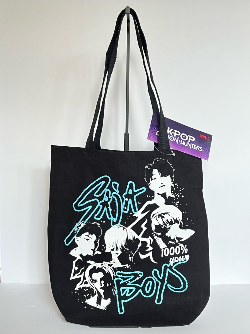 KPop Demon Hunters Saja Boys World Tour Tote Bag – Black Canvas Merch